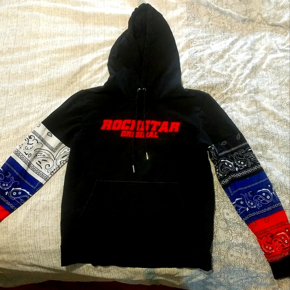 ROCKSTAR ORIGINAL BLACK BANDANA HOODIE - Picture 3 of 3